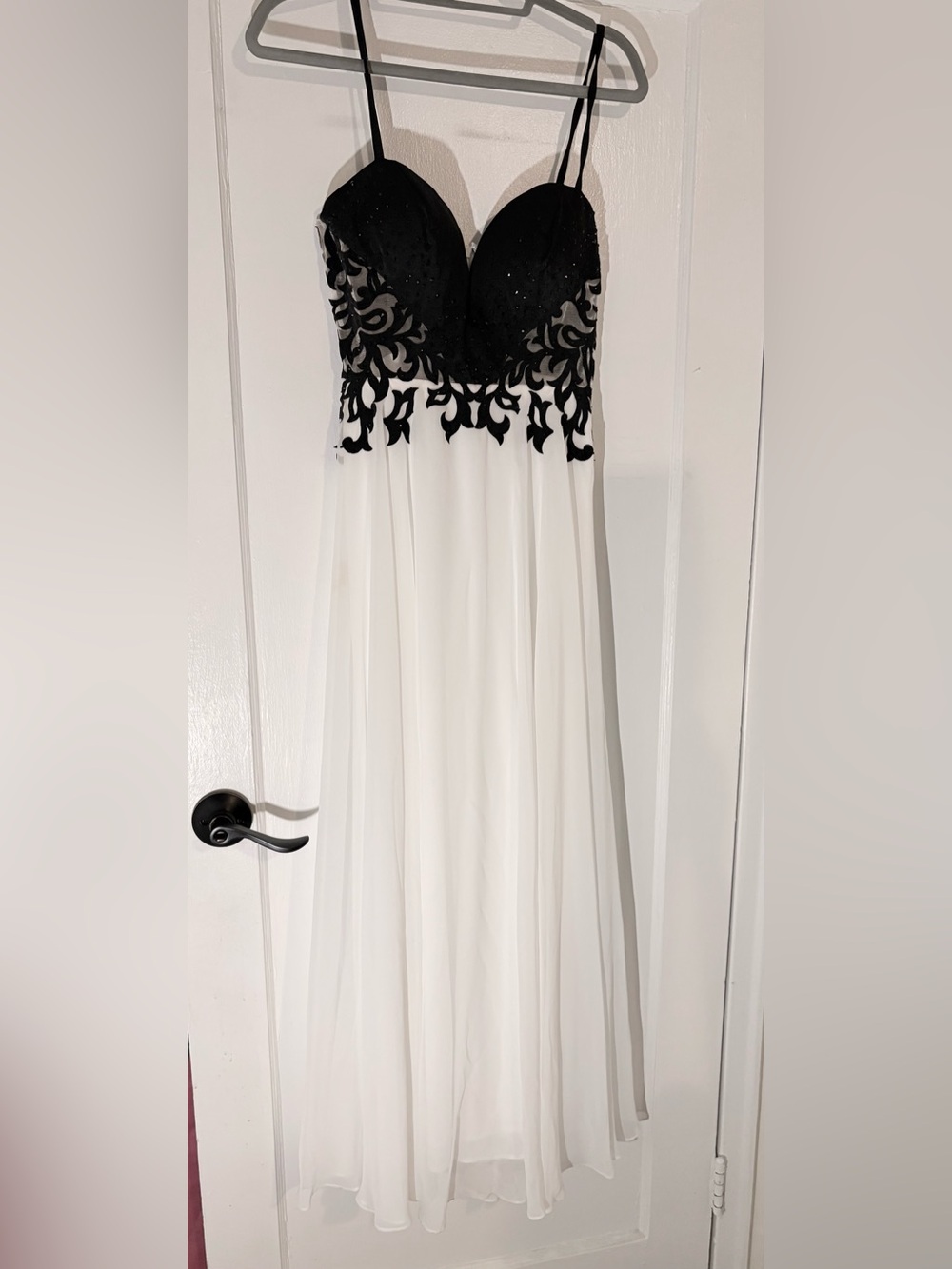 Black and White Formal Evening Gown